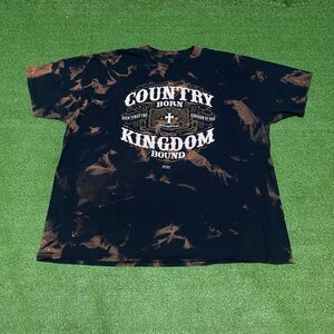 Country Born Kingdom Bound Custom Bleach Washed Jesus Tee Shirt 3XL Kerusso 2014